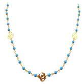 CHG-197-TU-OM-18" 18K Gold Overlay Necklace With Turquoise Beads Bali Designs Inc